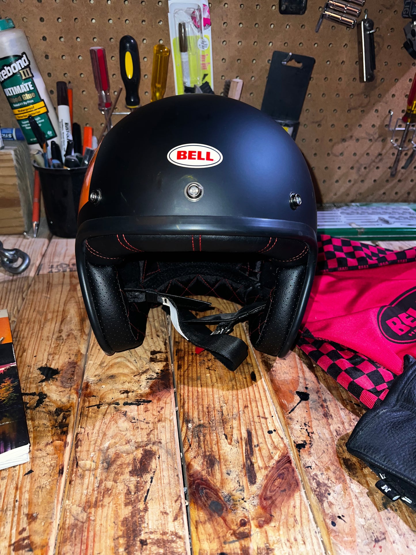 Bell Helmet with Hand Painted Flames