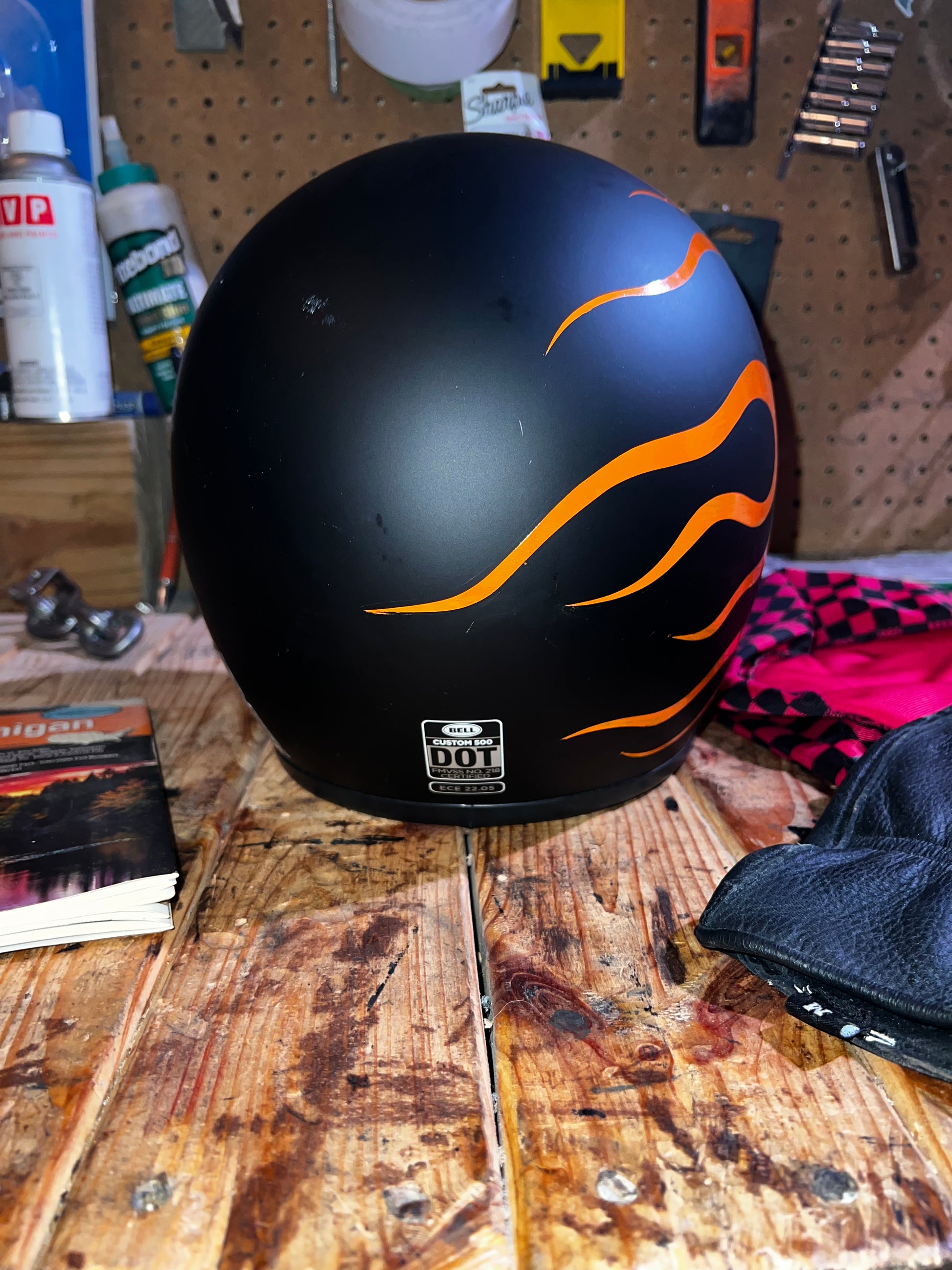 Bell Helmet with Hand Painted Flames – Chasing Freedom Bell Helmet with Hand Painted Flames – Chasing Freedom