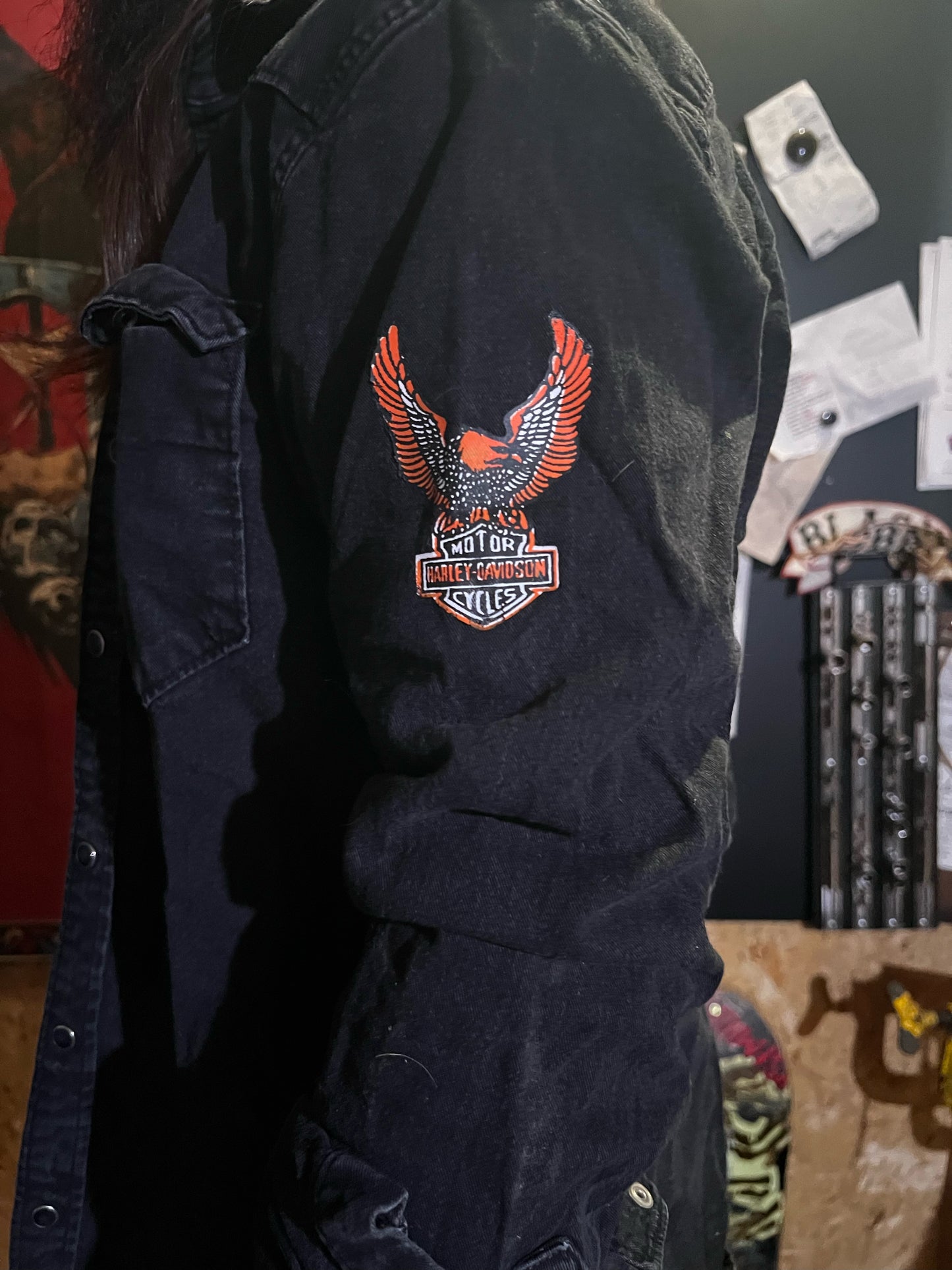 Vintage Harley Black Wrangler Jacket